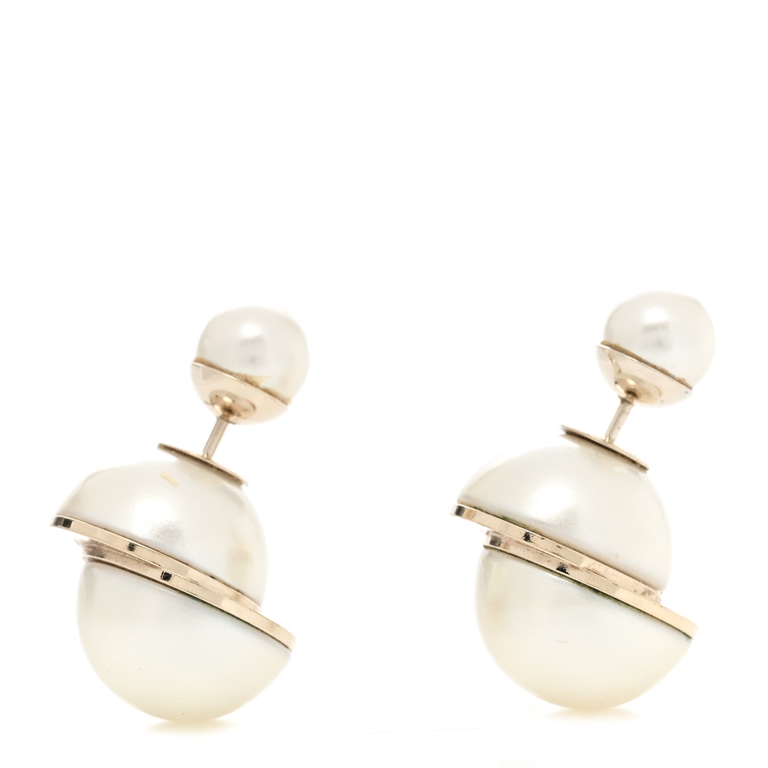 Christian Dior Pearl Mise En Dior Tribal Earrings Gold 1 of 5