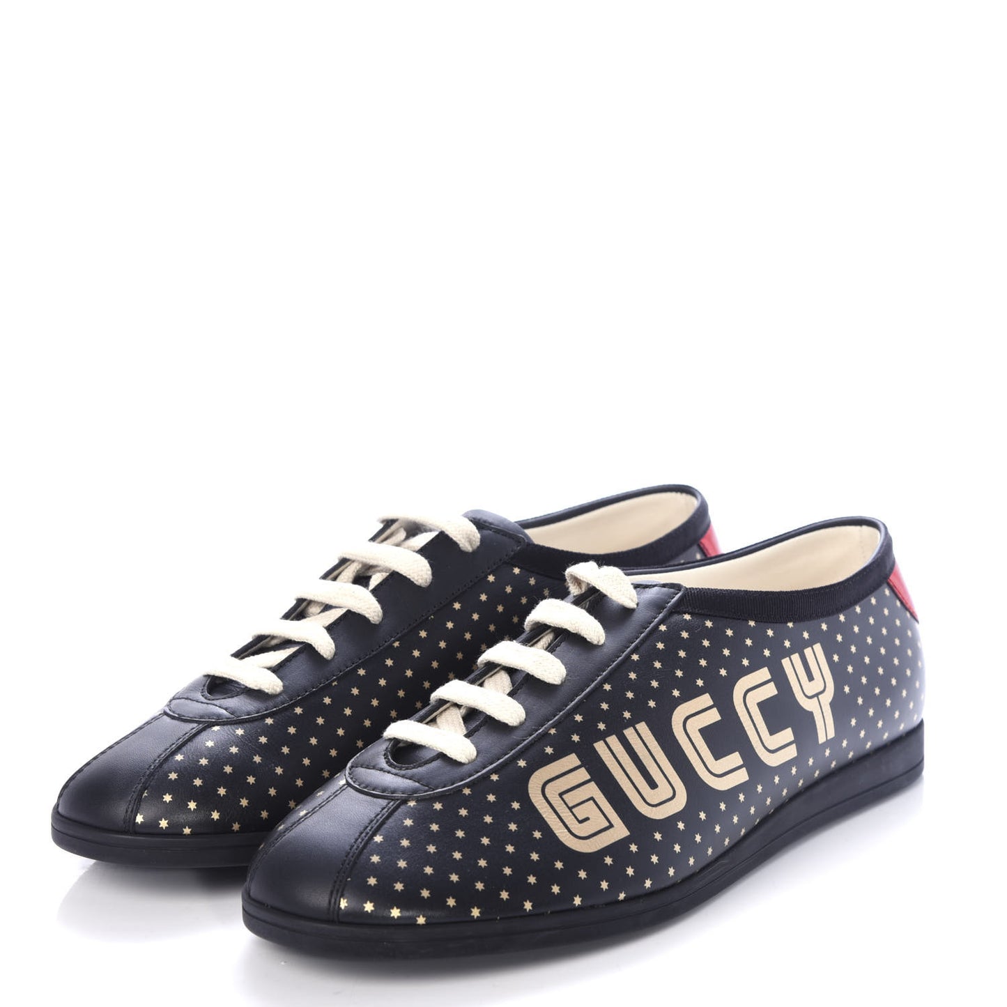 X SEGA Calfskin Guccy Mens Falacer Sneakers 6 Black