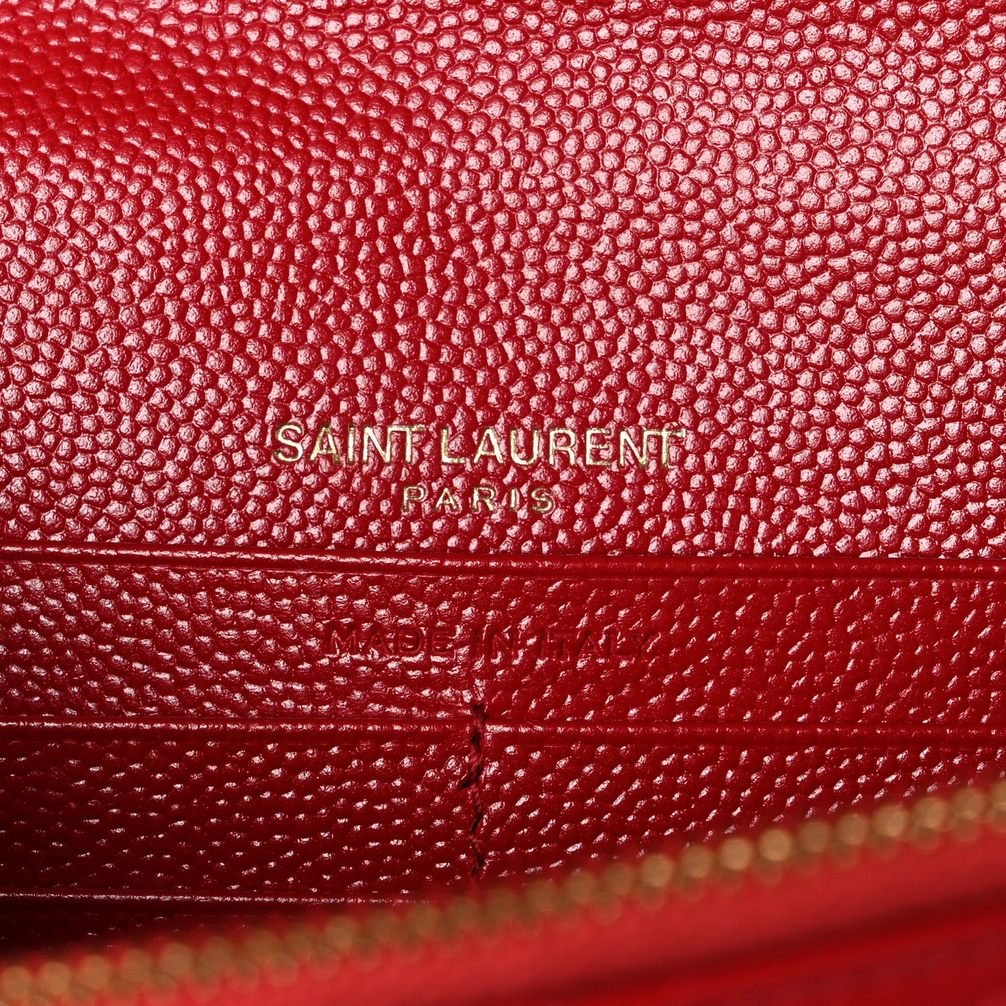 Grain De Poudre Matelasse Chevron Monogram Envelope Chain Wallet Bandana Red