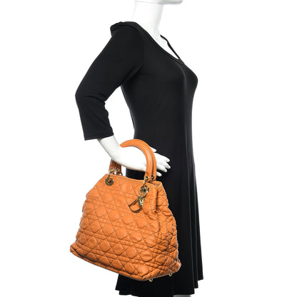 Christian Dior Lambskin Cannage Large Soft Lady Dior Shopping Tote Orange 2 of 16