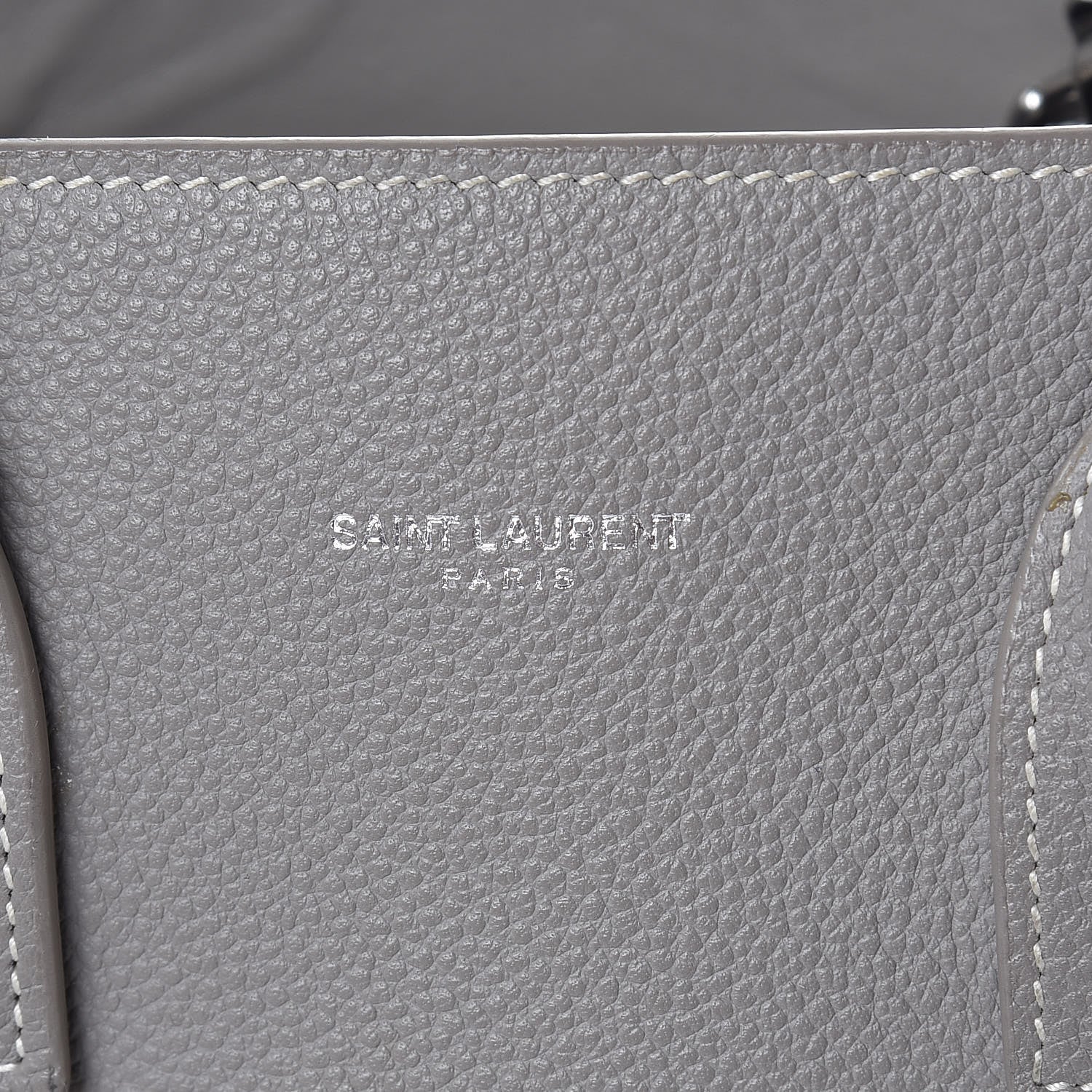 Saint Laurent Grained Calfskin Topstich Baby Sac De Jour Grey 6 of 15