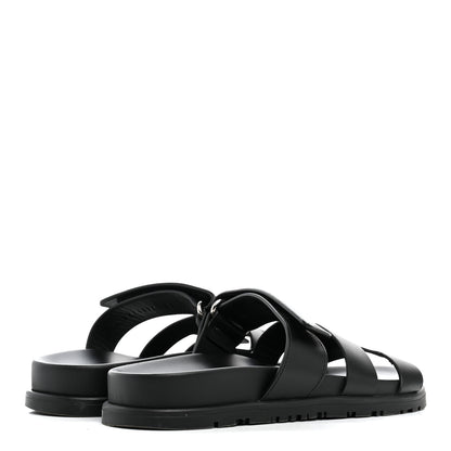 Hermes Calfskin Womens Chypre Sandals 35.5 Black 5 of 10