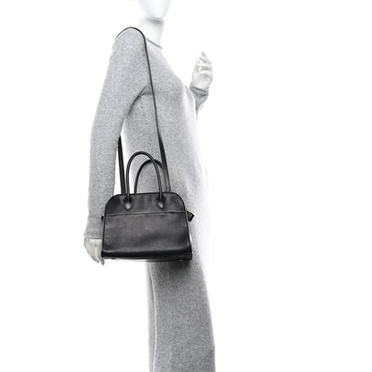 The Row Polished Saddle Calfskin Soft Margaux 10 Bag Black 2 of 9