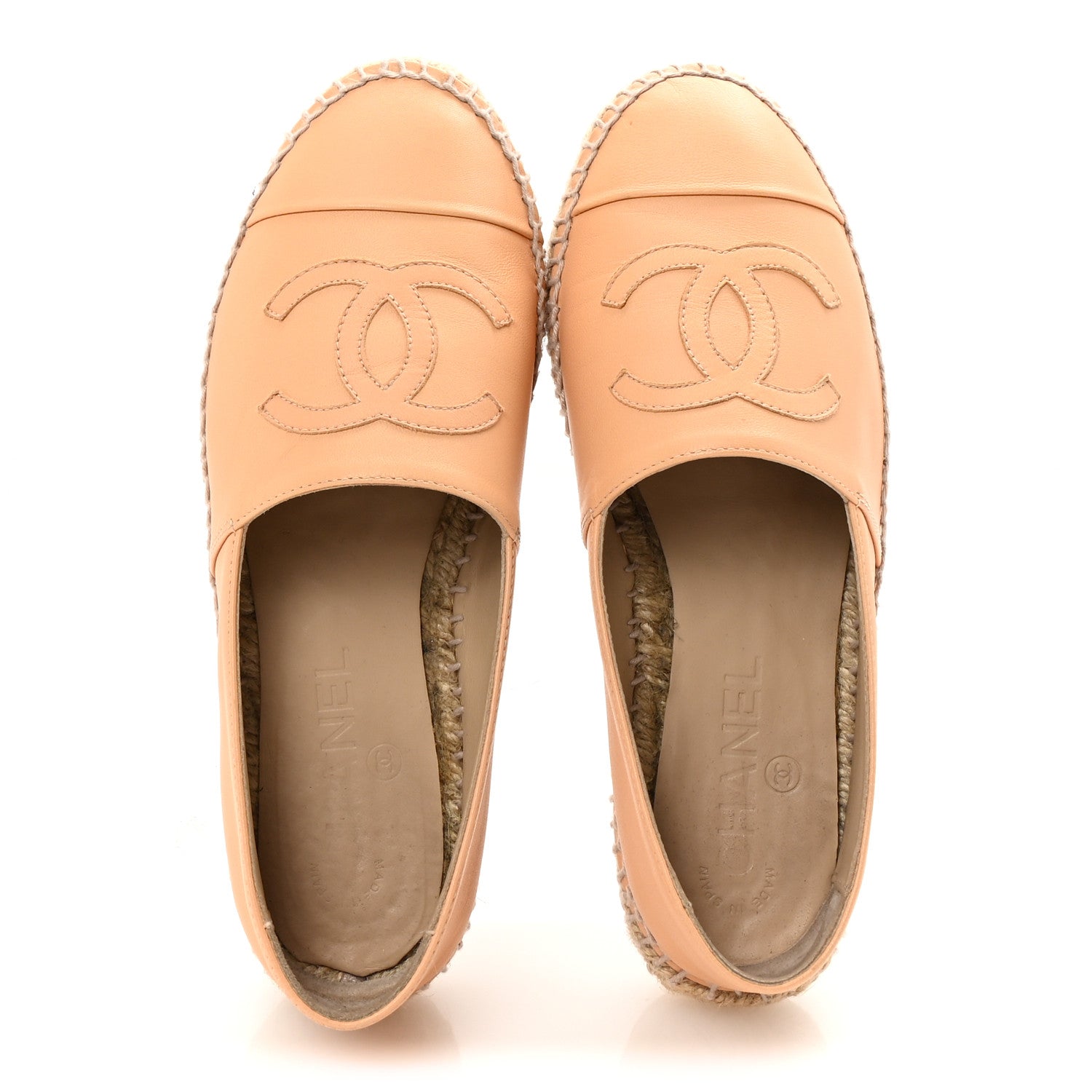 Chanel Lambskin CC Espadrilles 36 Nude 2 of 9
