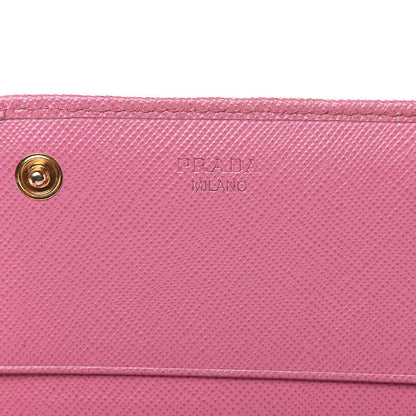 Prada Saffiano Metal Continental Flap Wallet Begonia 6 of 14