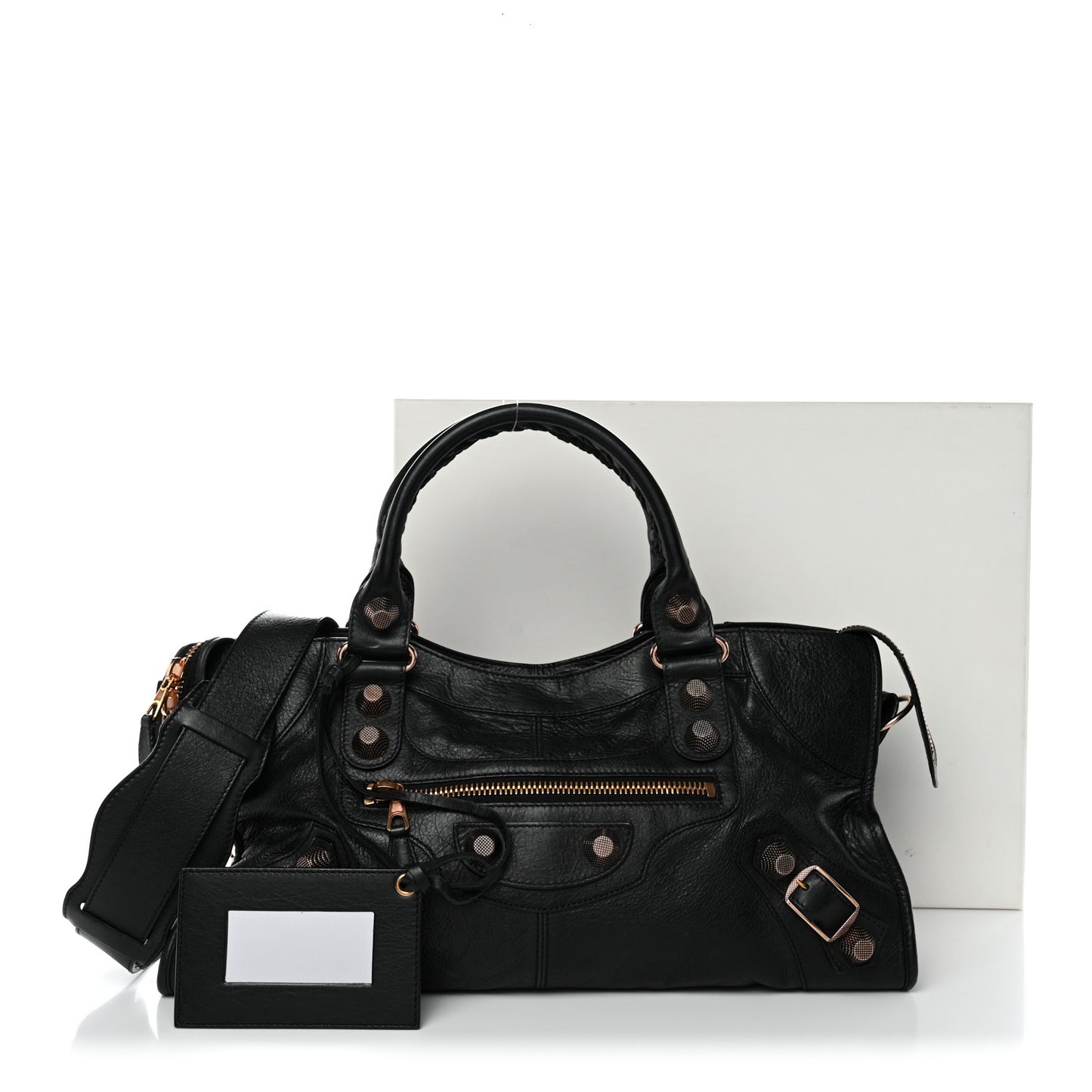 Agneau Giant 21 Rose Gold Hardware Part Time Black