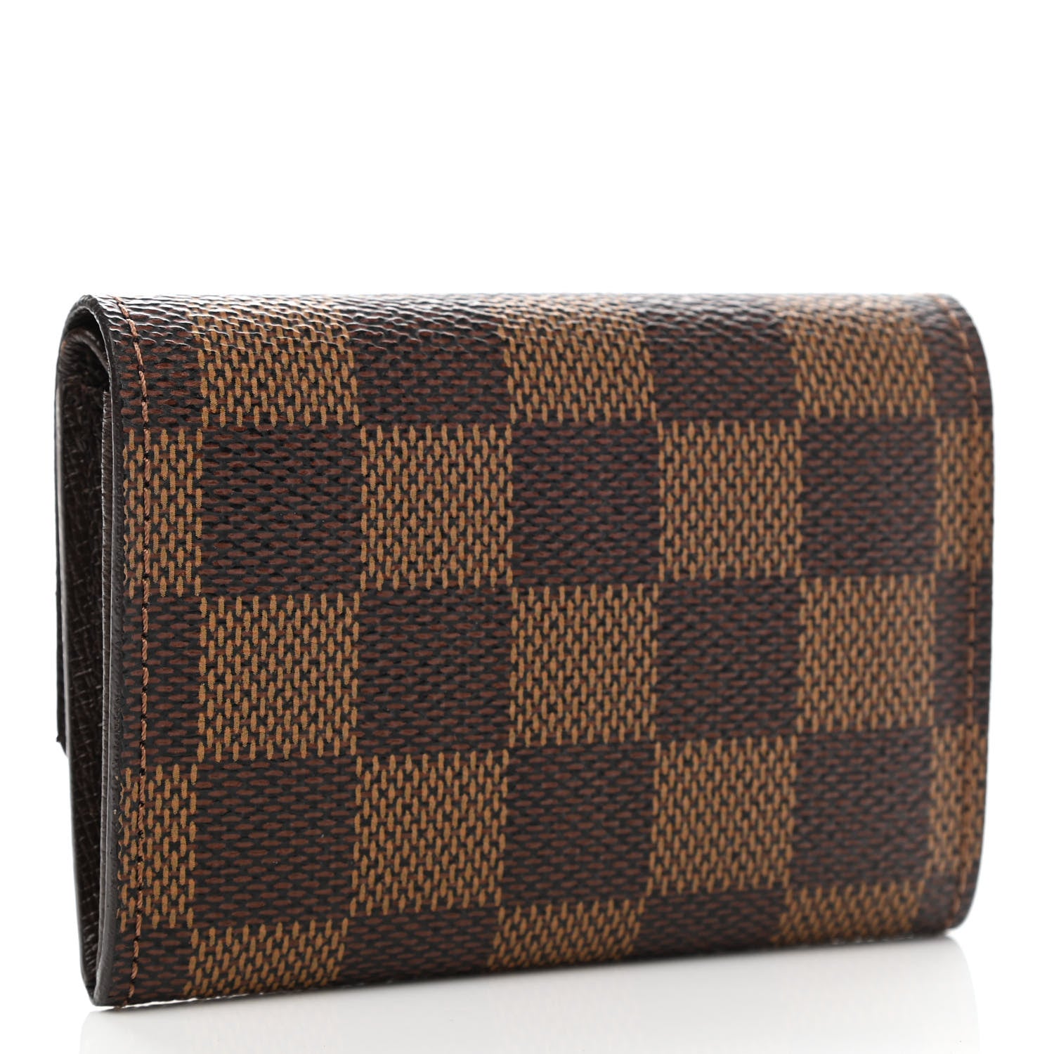 Louis Vuitton Damier Ebene Porte-Monnaie Plat Coin Purse Brown 3 of 8