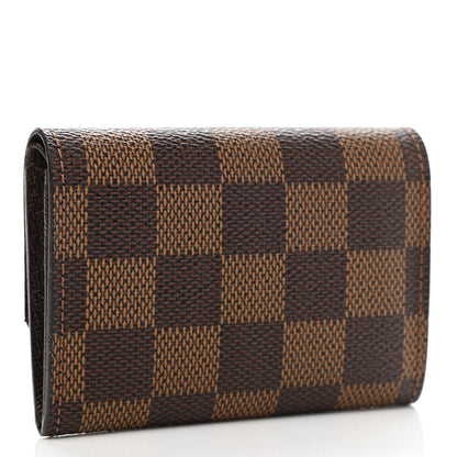 Louis Vuitton Damier Ebene Porte-Monnaie Plat Coin Purse Brown 3 of 8