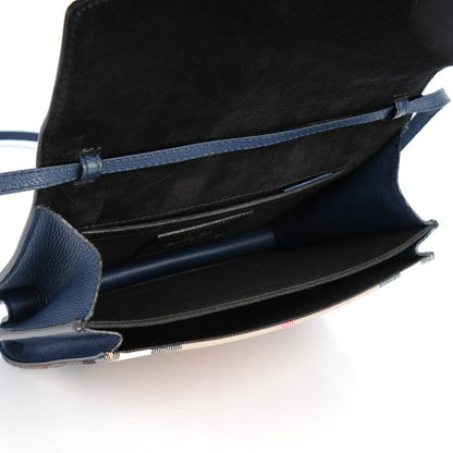 Burberry Derby Calfskin House Check Small Macken Crossbody Bag Ink Blue 5 of 7