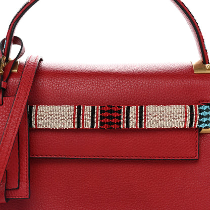 Valentino Garavani Pebbled Calfskin Beaded Small My Rockstud Frame Bag Rosso Valentino 7 of 9