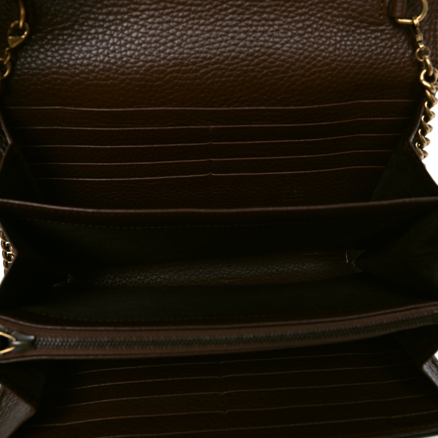 Cellarius Calfskin GG Marmont Chain Wallet Nut Brown