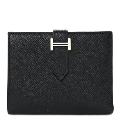 Hermes Epsom Bearn Compact Wallet Black 1 of 7