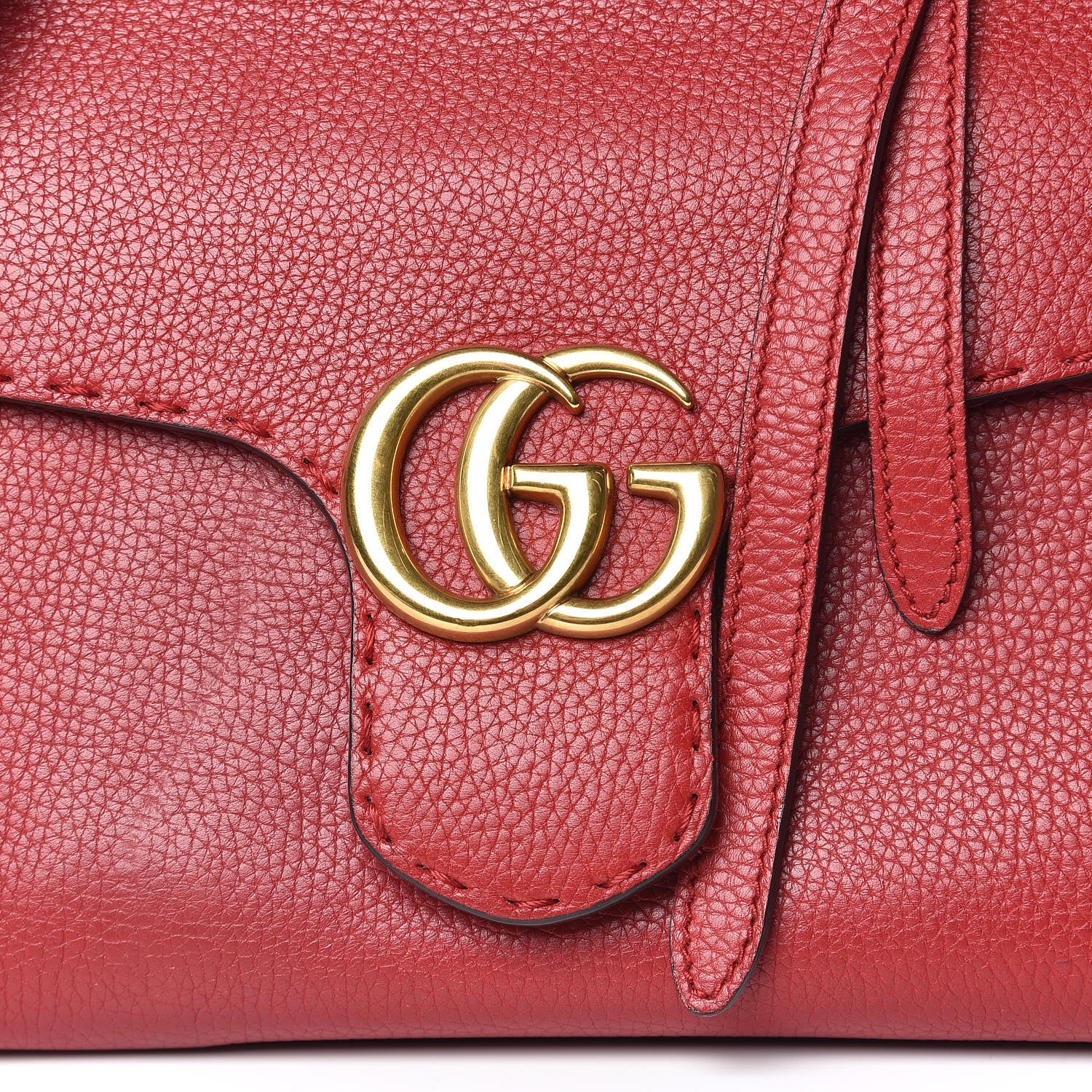 Gucci Calfskin Mini GG Marmont Top Handle Bag Vulcanic Red 23 of 24