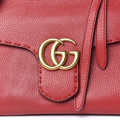 Gucci Calfskin Mini GG Marmont Top Handle Bag Vulcanic Red 23 of 24