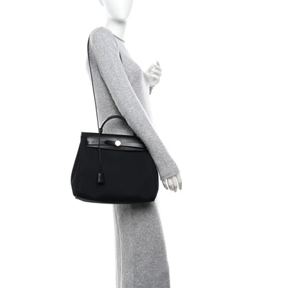 Hermes Military Toile Vache Hunter Herbag Zip PM 31 Black 2 of 13