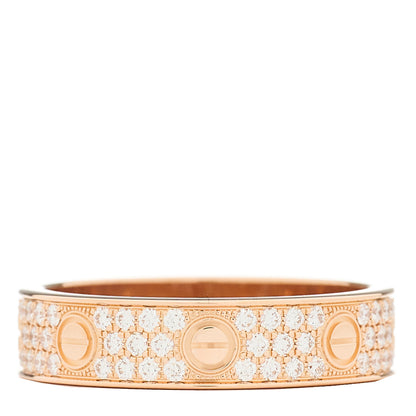Cartier 18K Pink Gold Diamond Small LOVE Paved Ring 54 7 1 of 5