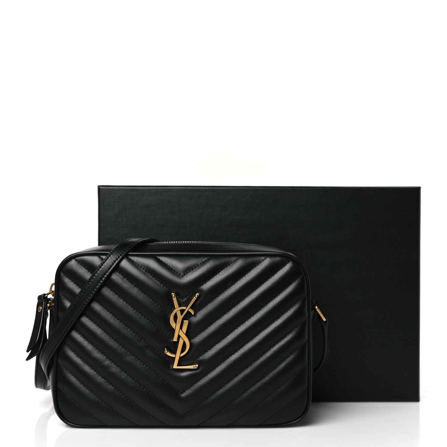 Saint Laurent Calfskin Matelasse Monogram Lou Camera Bag Black 9 of 9