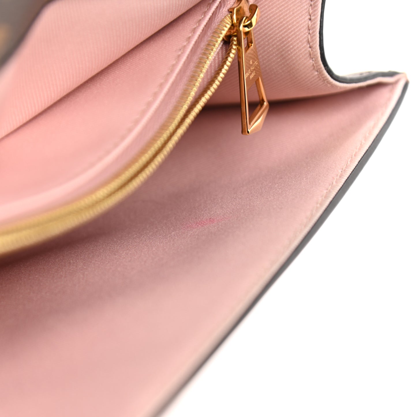 Patent Calfskin Monogram Cherrywood PM Rose Ballerine