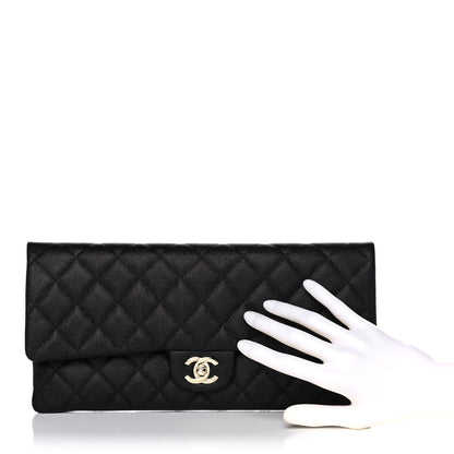 Chanel Caviar Quilted Flap Clutch Black 2 of 9