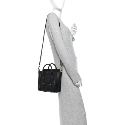 Celine Smooth Calfskin Nano Luggage Black 2 of 11