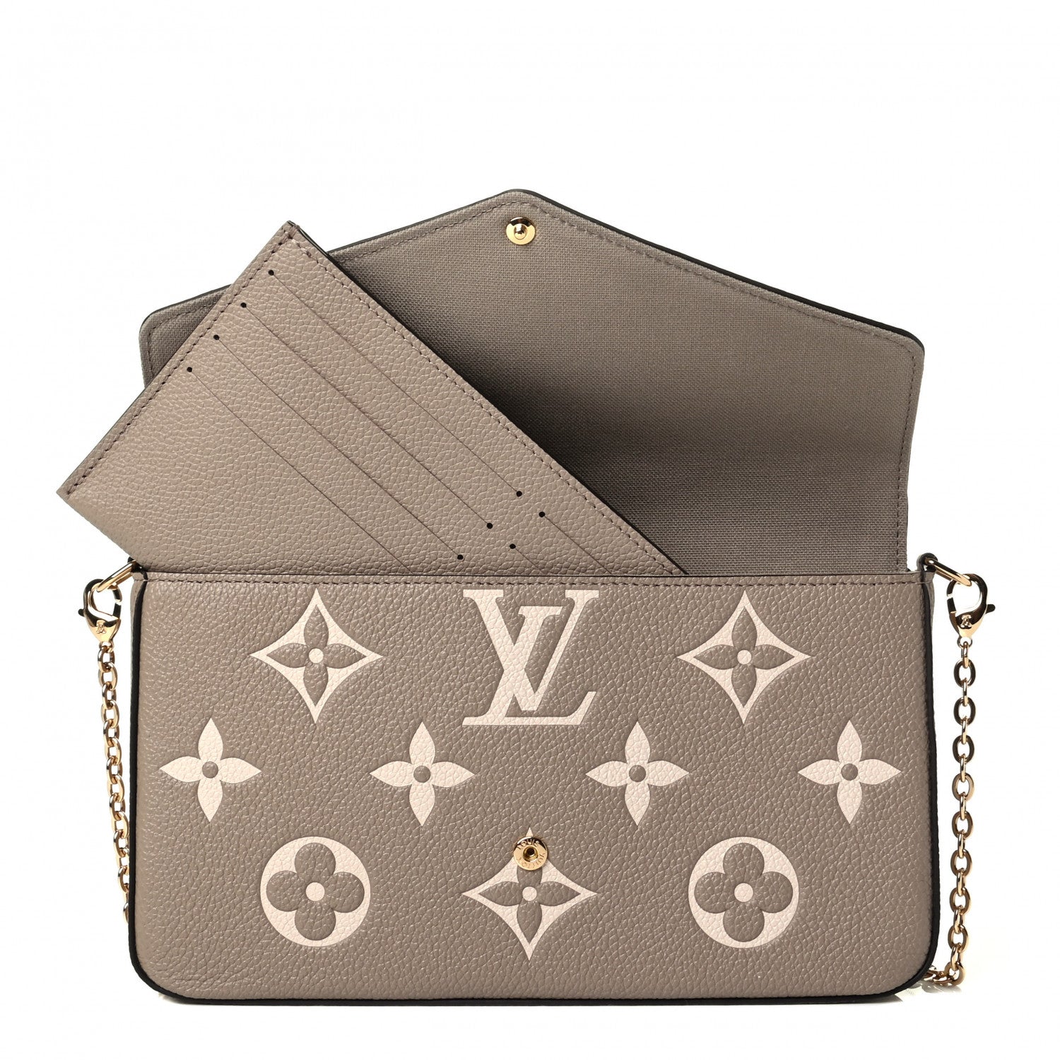Louis Vuitton Empreinte Monogram Giant Felicie Pochette Tourterelle Creme 6 of 9