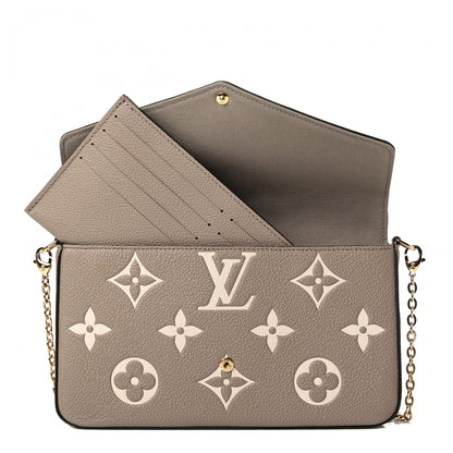 Louis Vuitton Empreinte Monogram Giant Felicie Pochette Tourterelle Creme 6 of 9