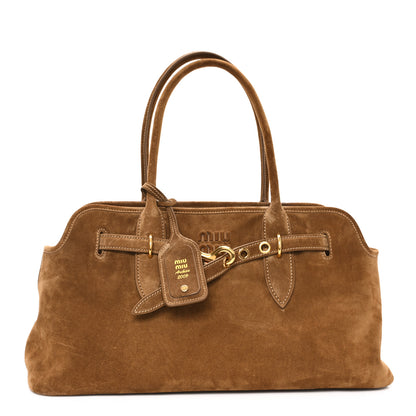 Miu Miu Camoscio Large Aventure Bag Olive Green 1 of 11