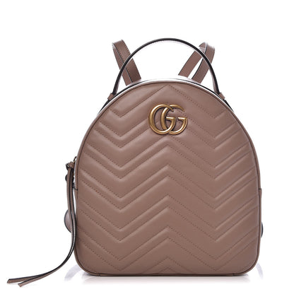 Gucci Calfskin Matelasse GG Marmont Backpack Porcelain Rose 1 of 9