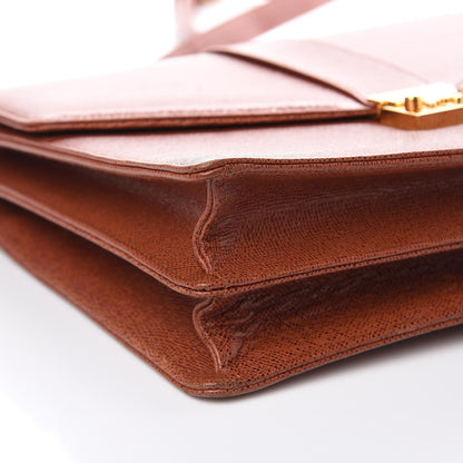 MCM Grained Calfskin Satchel Cognac 9 of 14