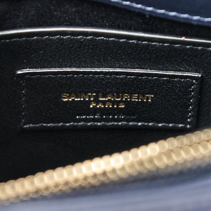 Saint Laurent Calfskin Y Quilted Monogram Small Loulou Chain Satchel Marine 7 of 8
