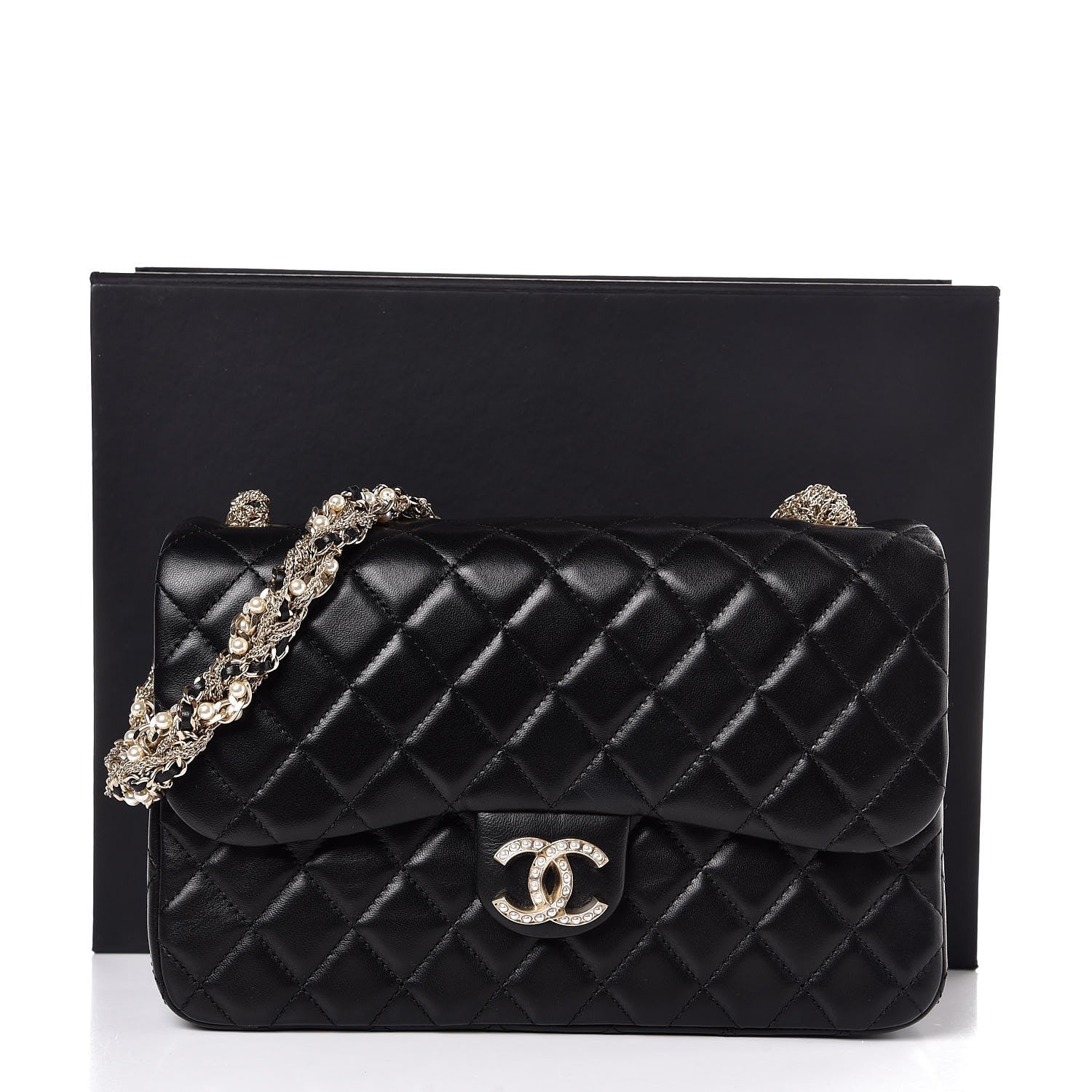 Chanel Lambskin Quilted Medium Westminster Pearl Flap Black 8 of 8
