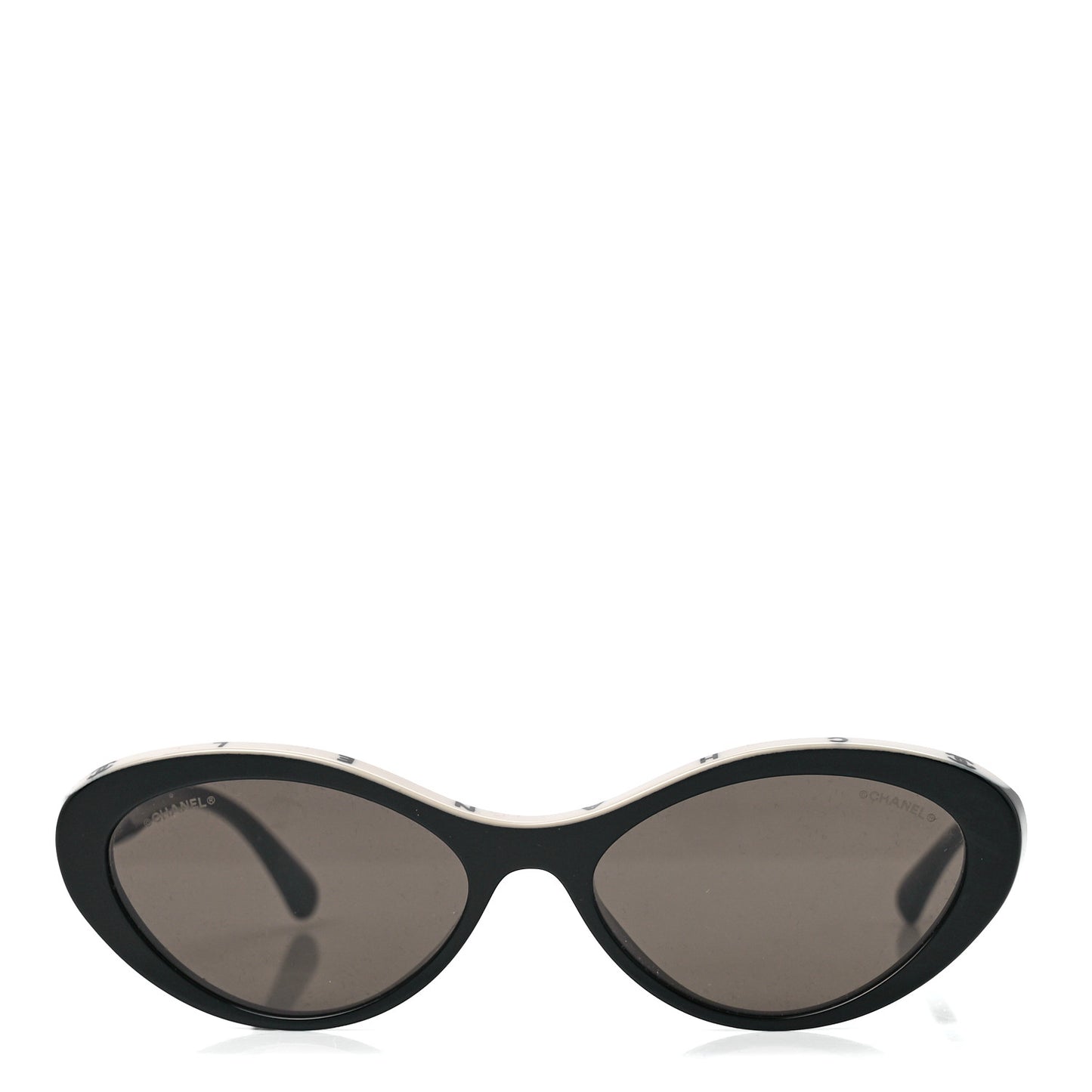 Acetate Oval Sunglasses 5416 Black Beige