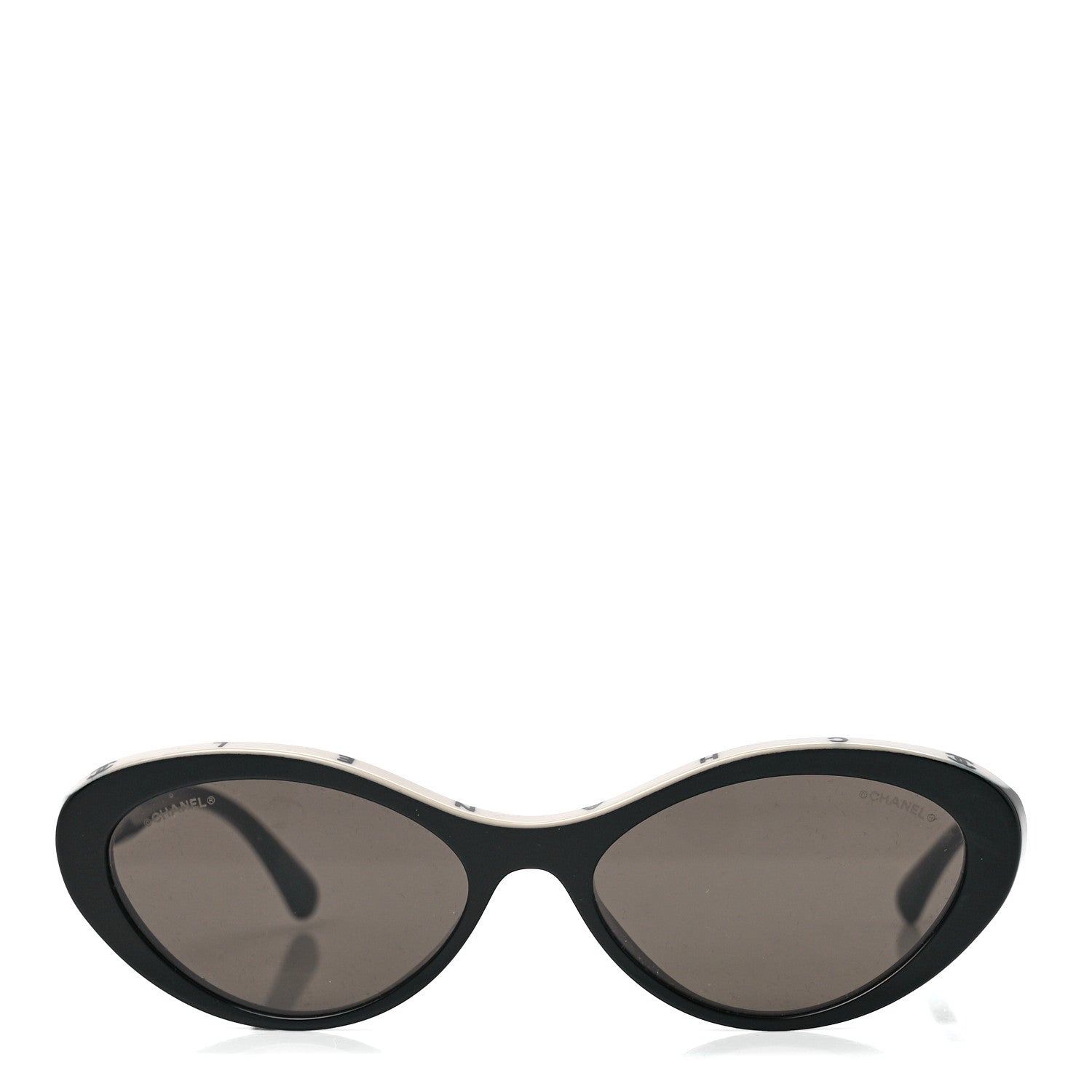 Chanel Acetate Oval Sunglasses 5416 Black Beige 2 of 8