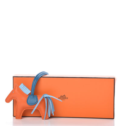 Hermes Milo Lambskin Grigri Rodeo Horse Bag Charm PM Feu Celeste Bleu Izmir 4 of 4