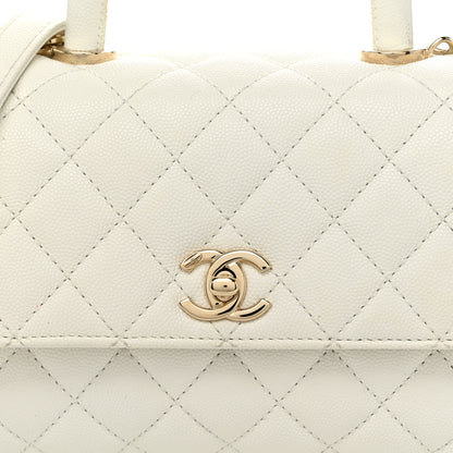 Chanel Caviar Quilted Mini Coco Handle Flap White 8 of 10
