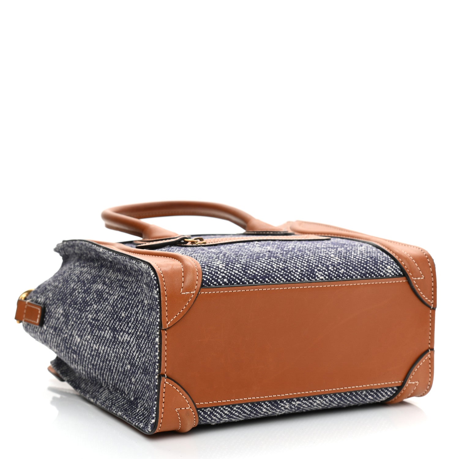 Celine Smooth Calfskin Tweed Nano Luggage Tan 4 of 12