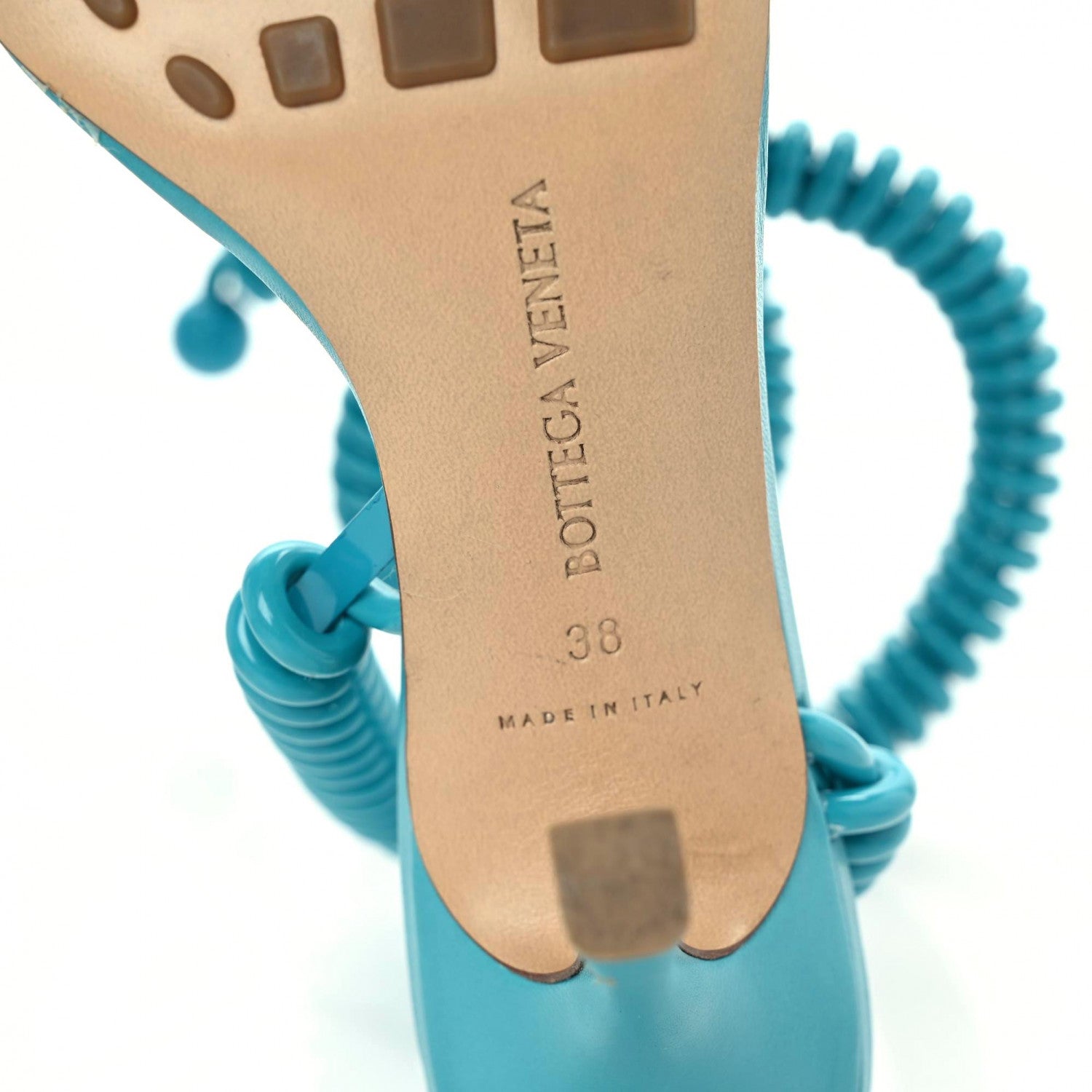 Bottega Veneta Rubber Wire Nappa Stretch 90mm Sandals 38 Turquoise 8 of 13