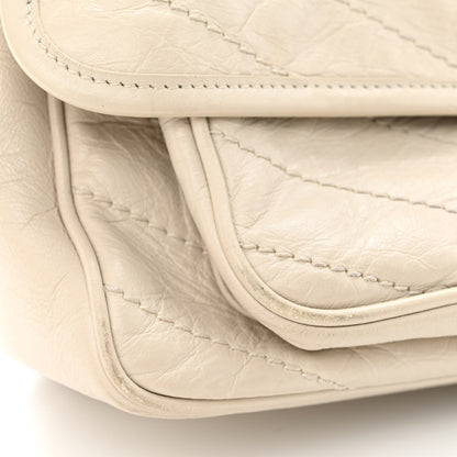 Saint Laurent Crinkled Calfskin Matelasse Monogram Medium Niki Chain Satchel Crema Soft 14 of 20