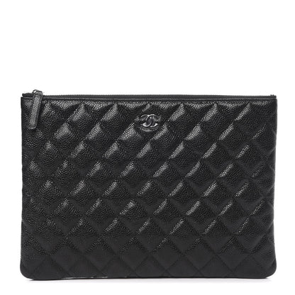 Chanel Caviar Quilted Medium Cosmetic Case Black 1 of 8