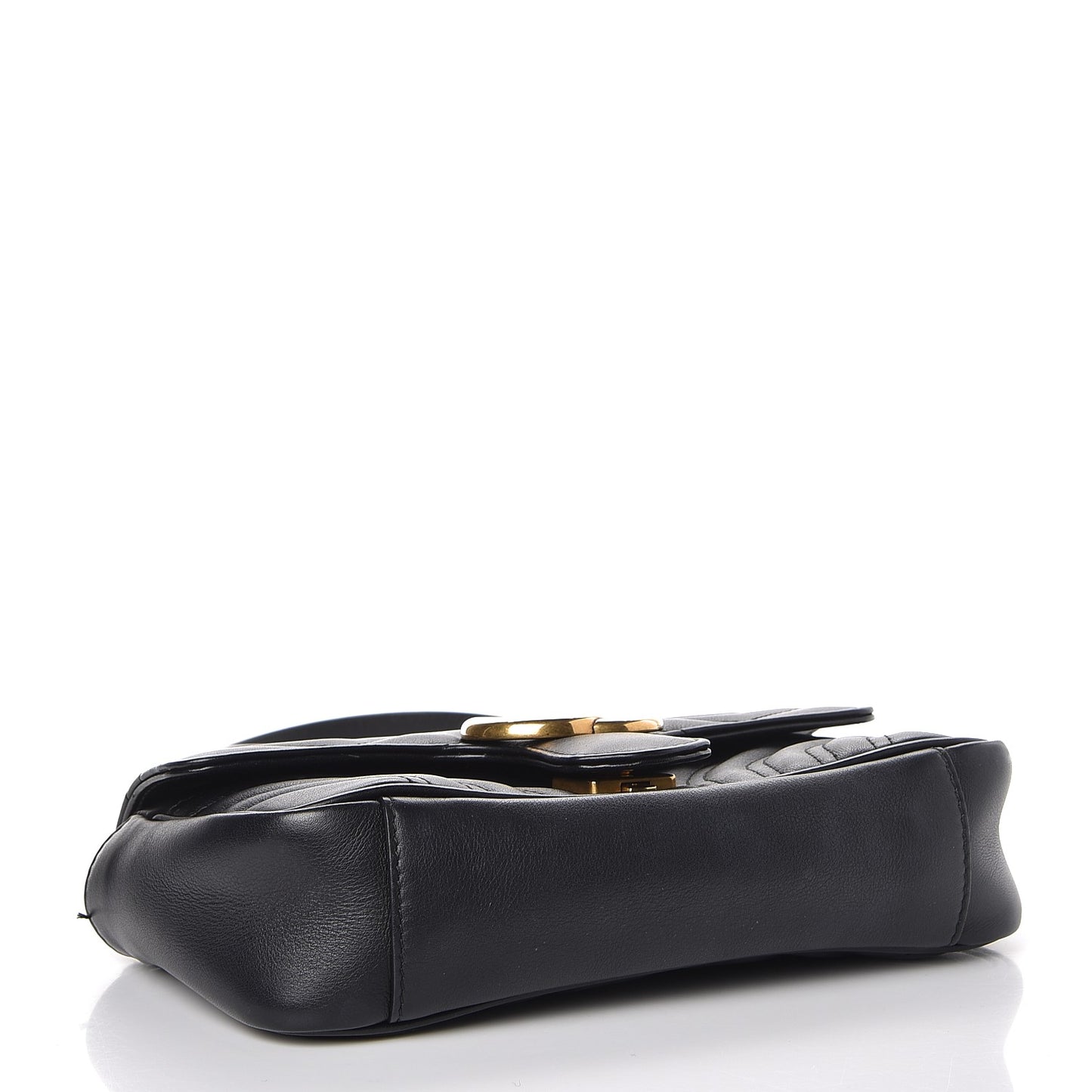 Calfskin Matelasse Mini GG Marmont Shoulder Bag Black