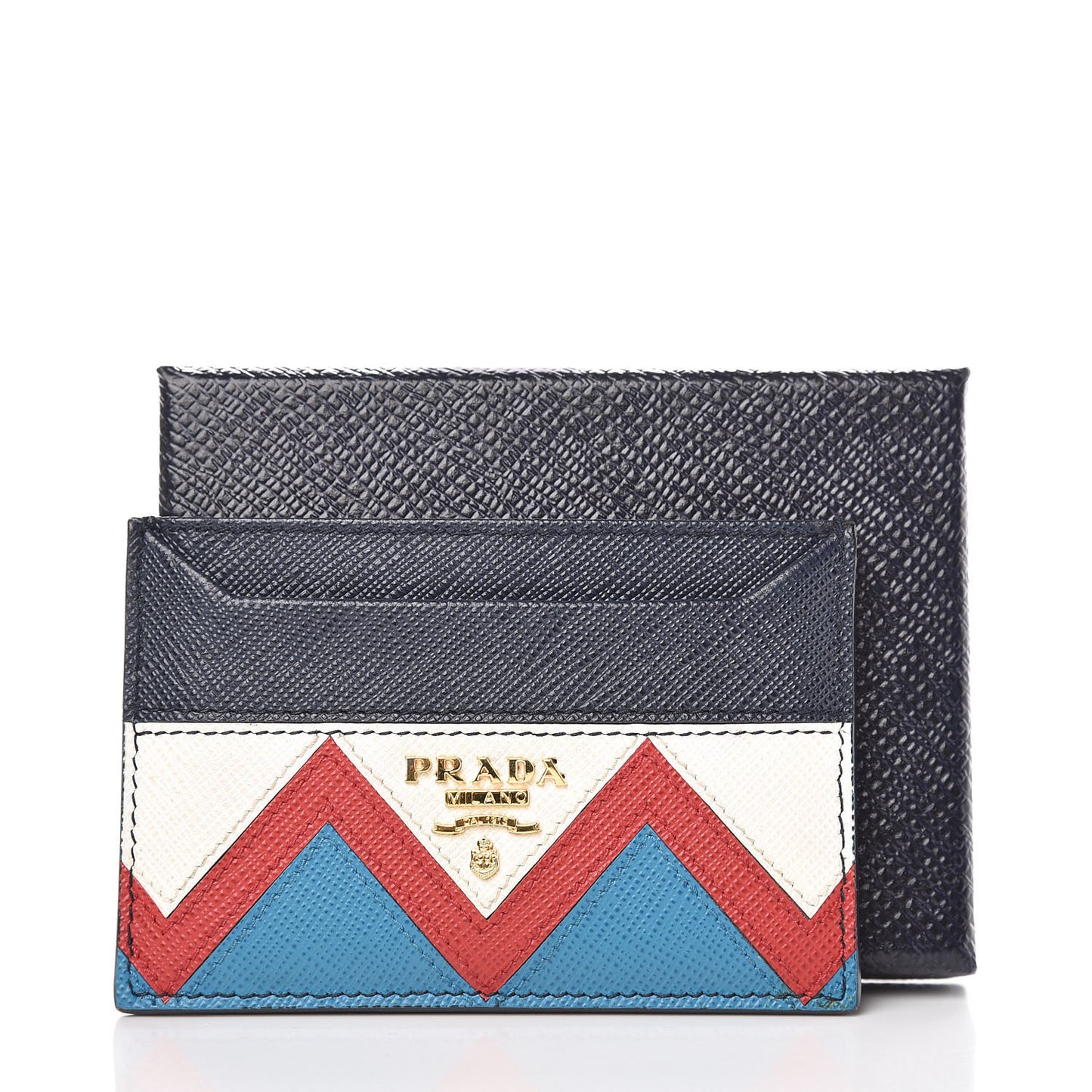 Saffiano Greche Card Holder Baltico Rosso