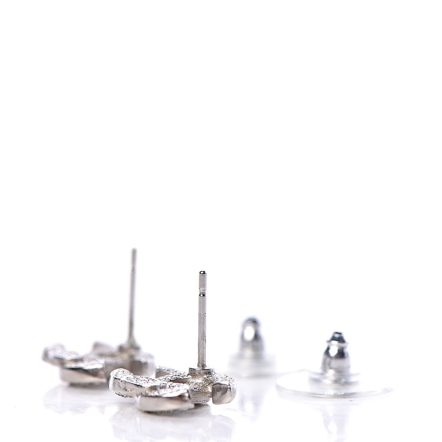 Chanel Crystal CC Earrings Silver 3 of 5