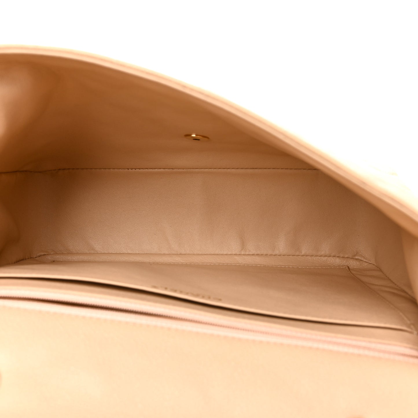 Caviar Quilted Jumbo Single Flap Beige Clair