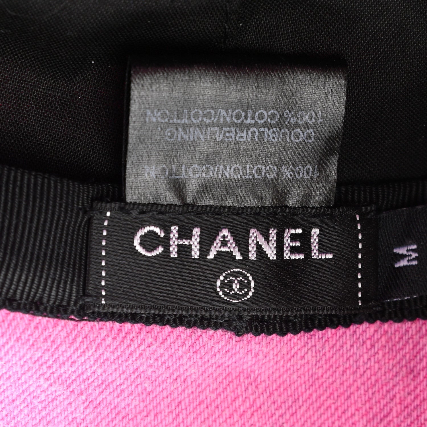 Chanel Denim Logo Bucket Hat Pink Yellow 8 of 9