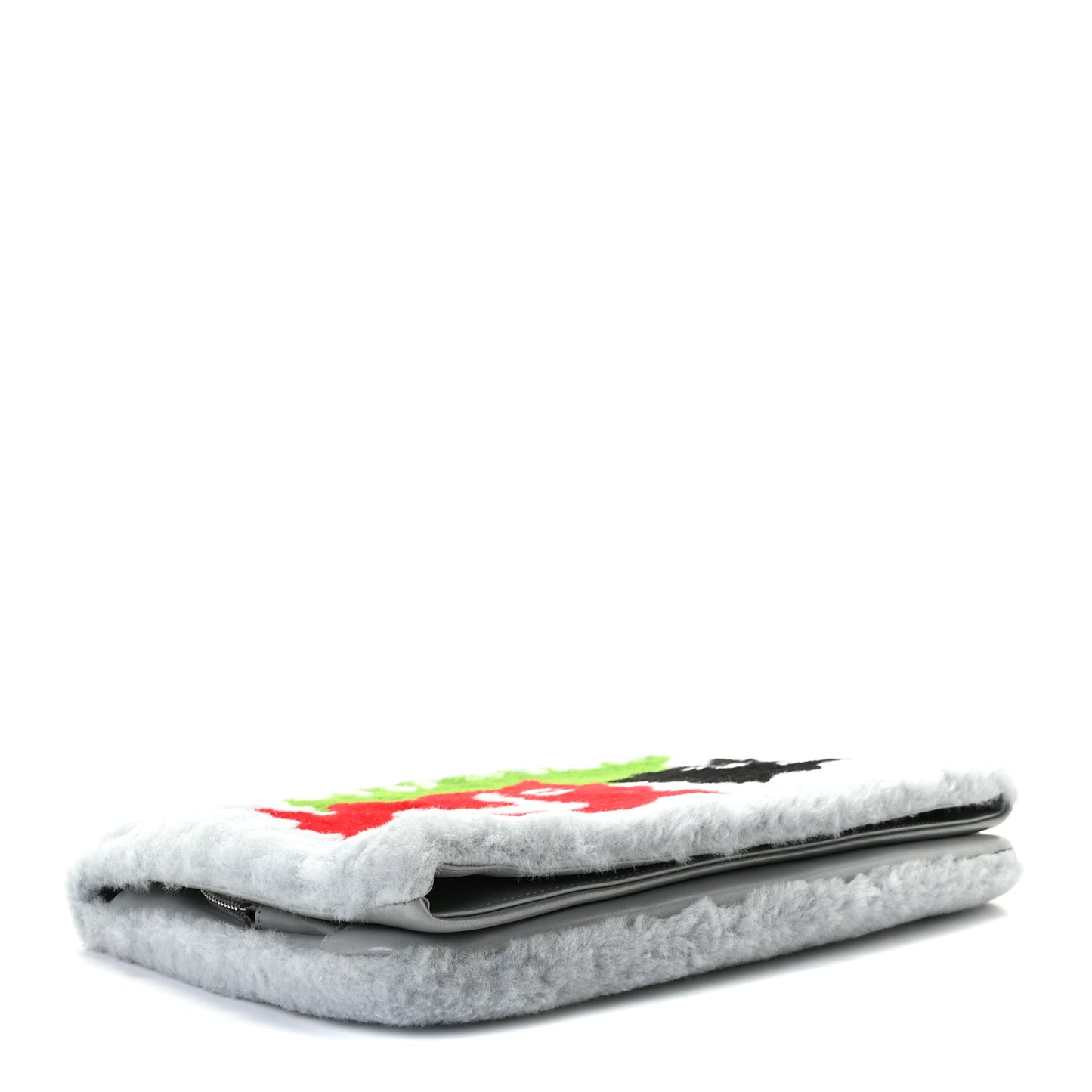 Shearling Lambskin Chanel 100% Clutch Grey
