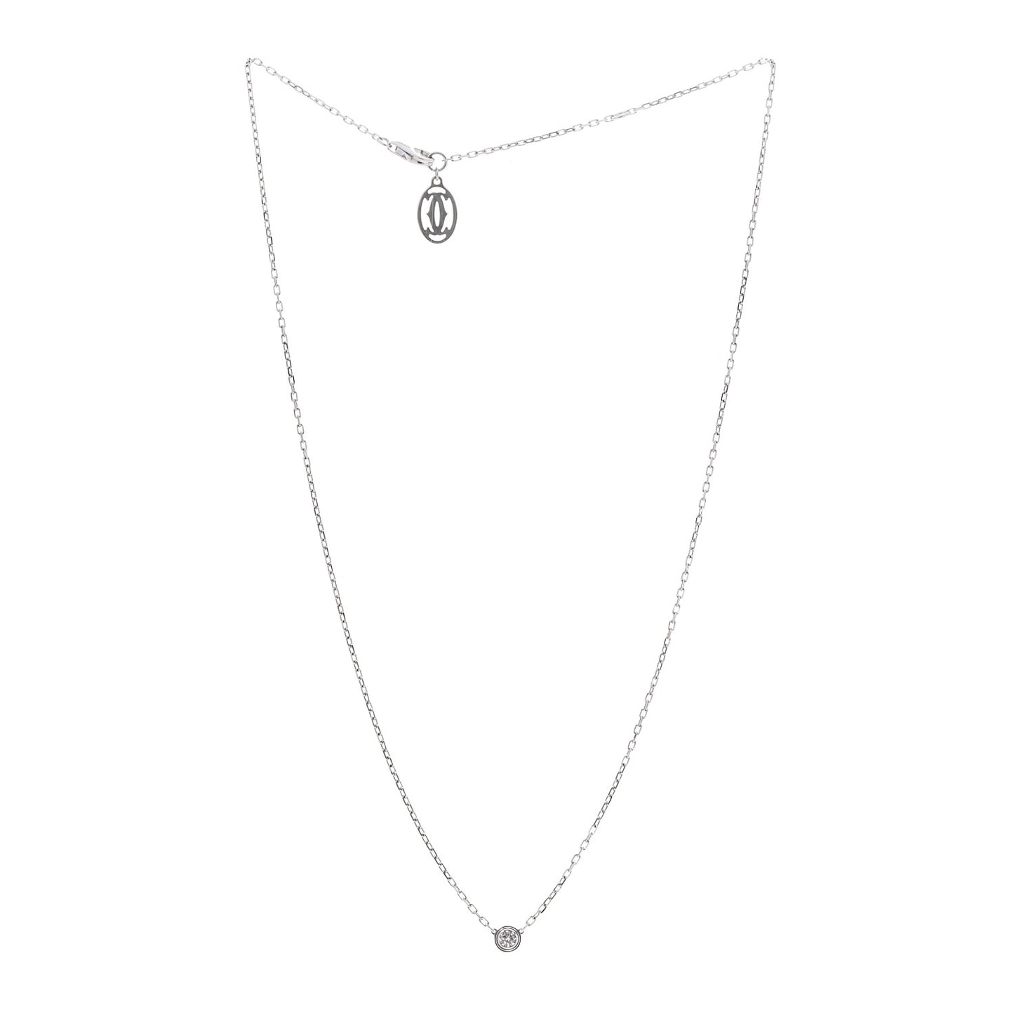 18K White Gold Diamond XS D'Amour Pendant Necklace