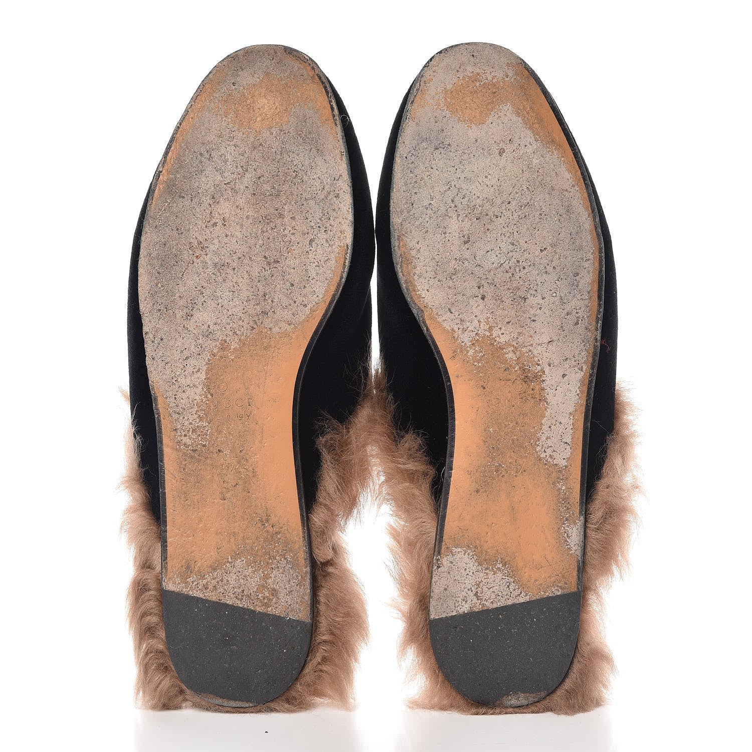 Gucci Velvet Fur Womens Princetown Slippers 37 Black 7 of 10