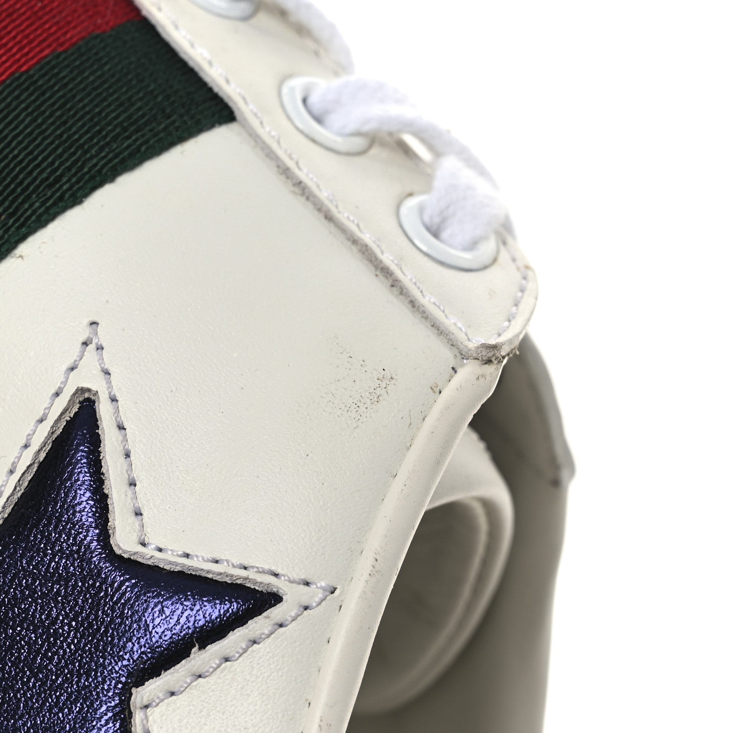 Gucci Calfskin Ayers Web Star Embroidered Womens Ace Sneakers 37 White Multi 14 of 17