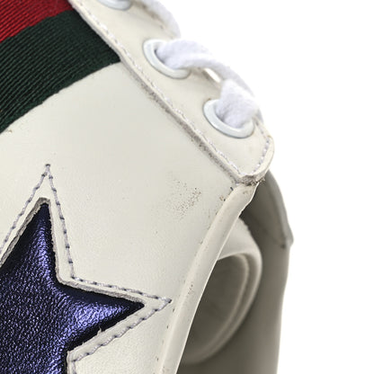 Gucci Calfskin Ayers Web Star Embroidered Womens Ace Sneakers 37 White Multi 14 of 17