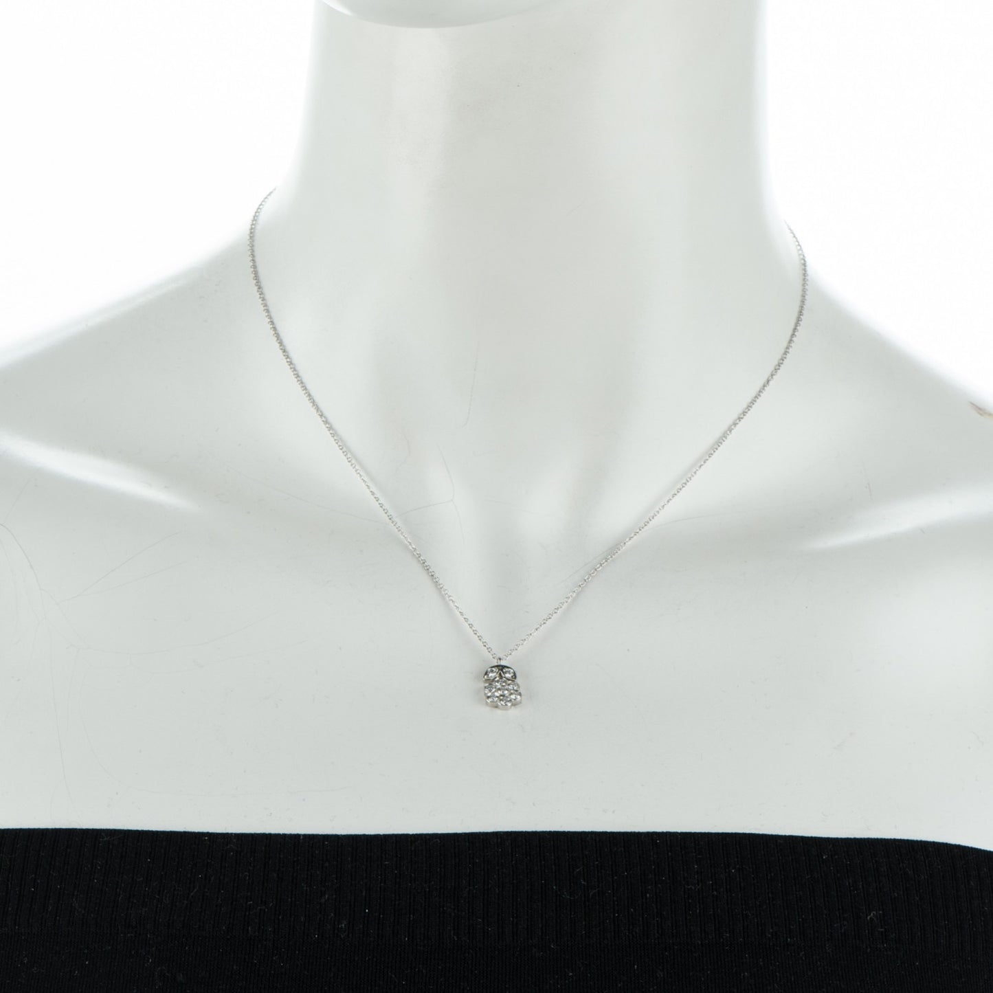 Platinum Diamond Flower Blossom Pendant Necklace